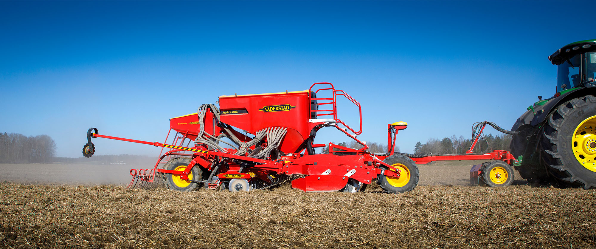 Väderstad Rapid A seed drill in a field
