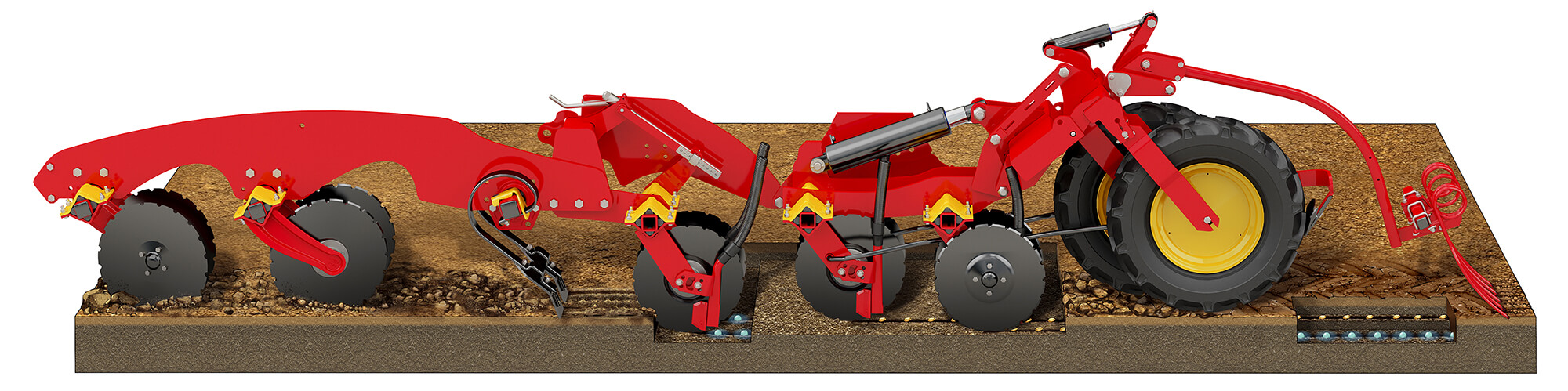 Close-up Rapid seed drill coulter system