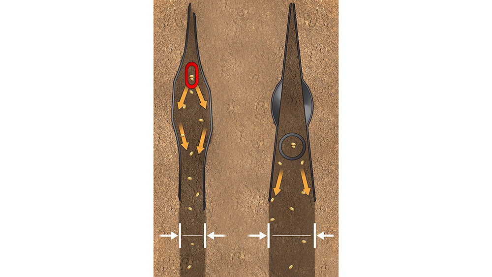 Väderstad seed drill Inspire with conical disc shape illustration