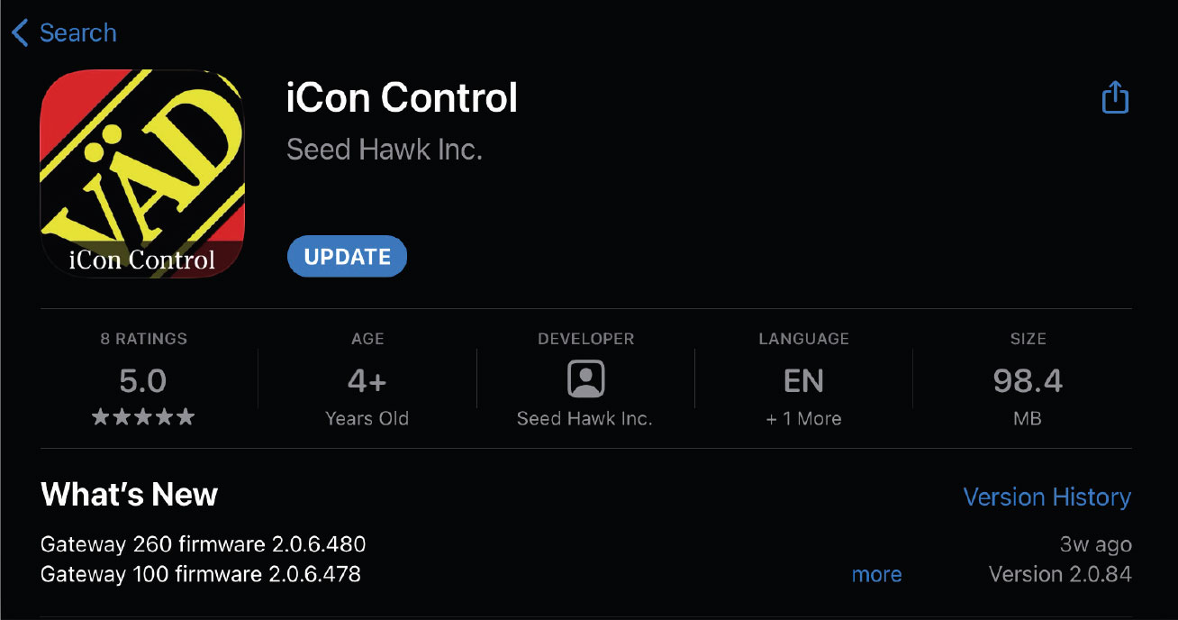 iCon Control app